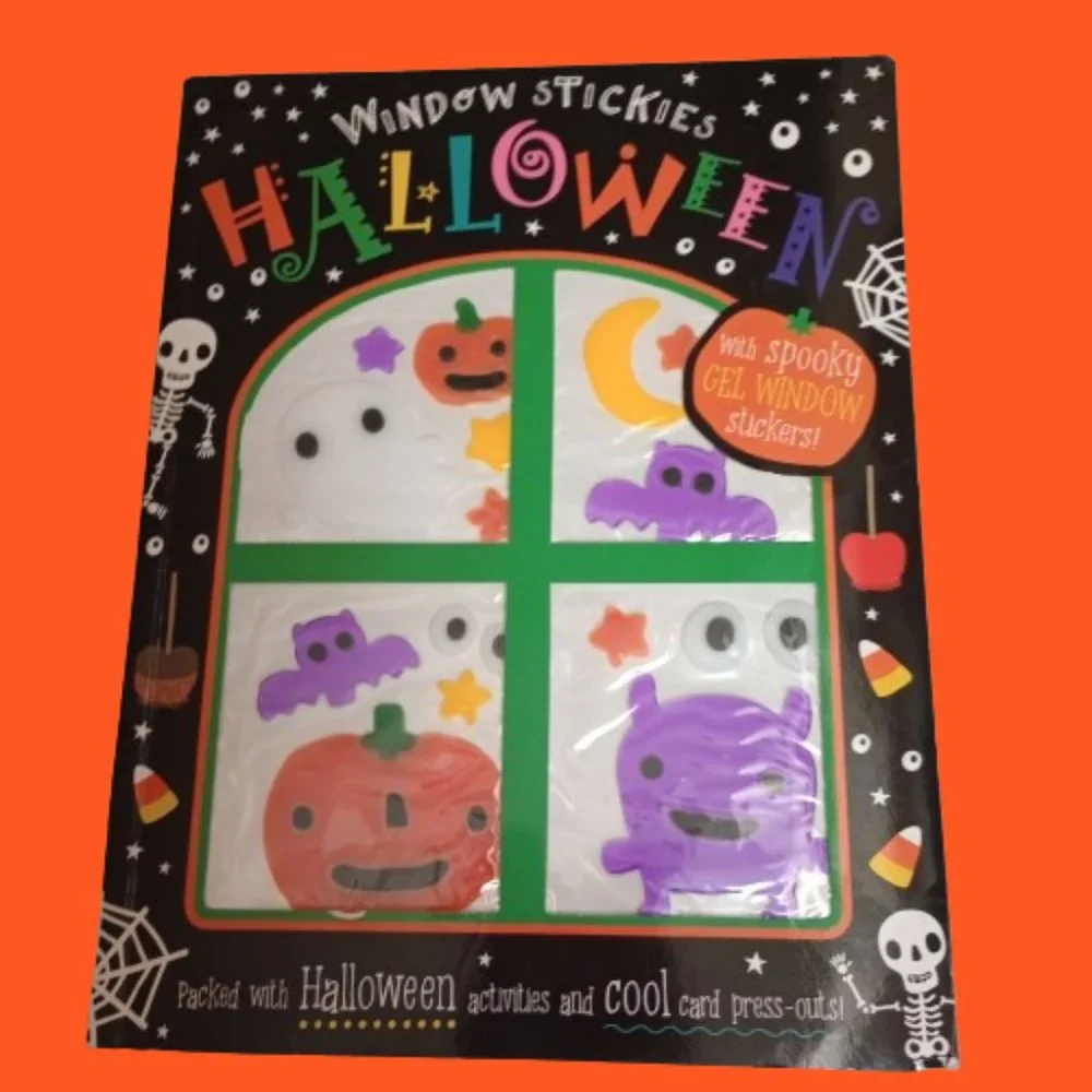 2 Halloween Sticker Books Halloween (Window Stickies) and Sticker Friends
